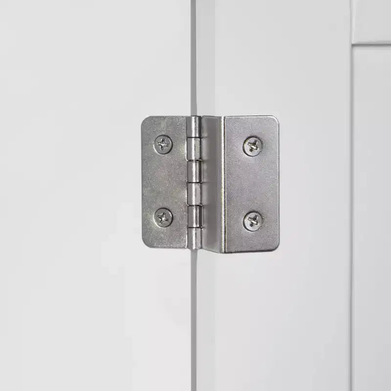 Armoire de rangement étroite pour salle de bain et buanderie à une porte avec tiroir et étagères réglables, blanche