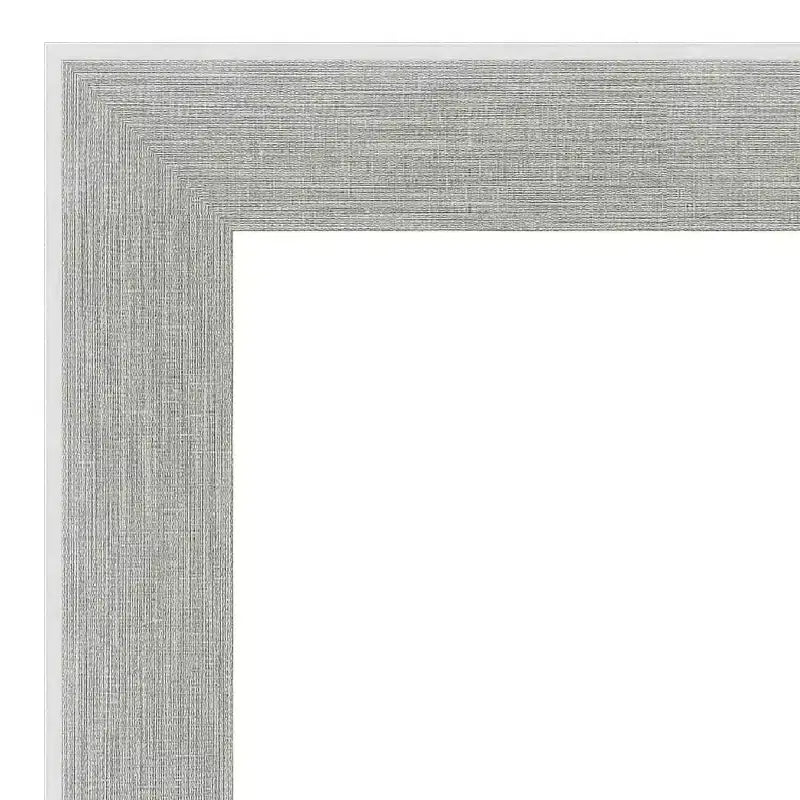 Miroir pleine longueur 29" x 65" à poser/murale, Cadre en polystyrène gris lin, style glamour