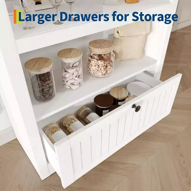 Meuble de rangement en bois en forme d'arche de 183 cm avec tiroir, étagère à 6 niveaux réglables et placard