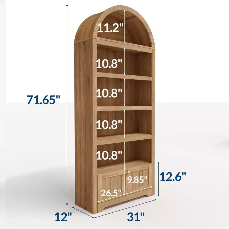 Meuble de rangement en bois en forme d'arche de 183 cm avec tiroir, étagère à 6 niveaux réglables et placard