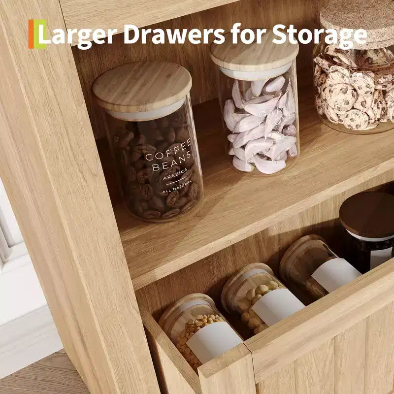 Meuble de rangement en bois en forme d'arche de 183 cm avec tiroir, étagère à 6 niveaux réglables et placard