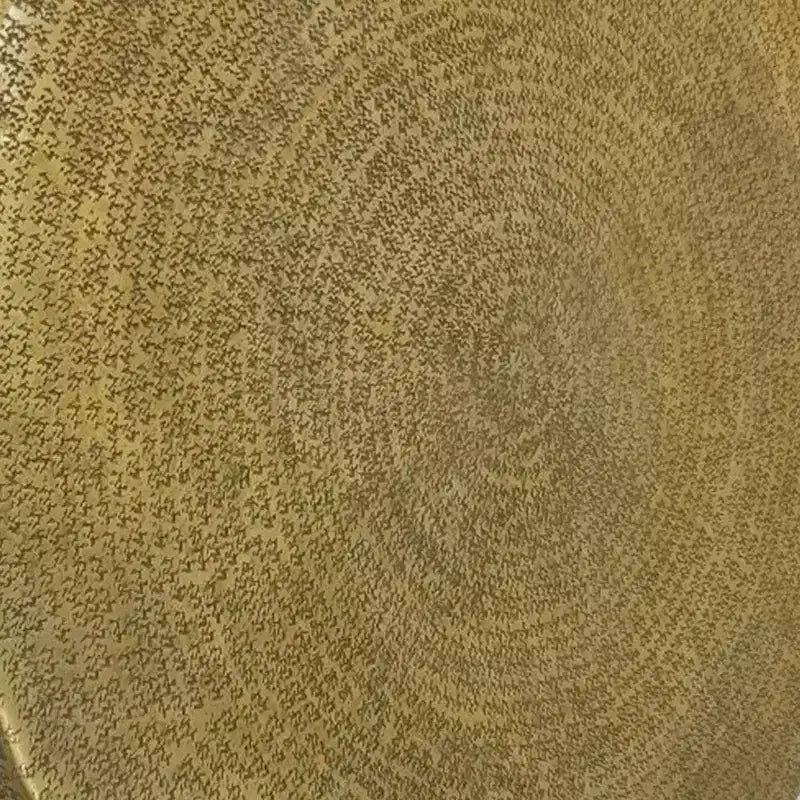 Table Basse Ronde de 91 cm, Base Bol avec Texture Gravée à la Main, Aluminium Laiton Antique