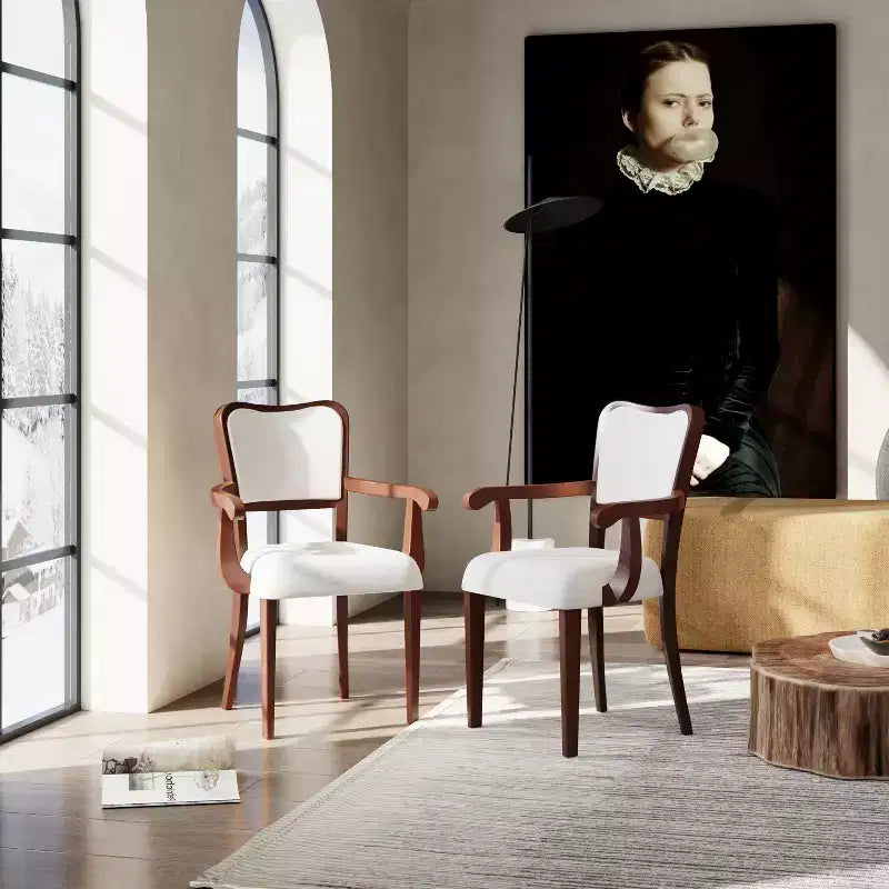 Lot de 2 chaises de salle à manger en velours, chaises classiques sans accoudoirs avec assise rembourrée