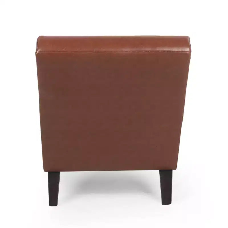 Chaise longue contemporaine en similicuir avec surpiqûres horizontales