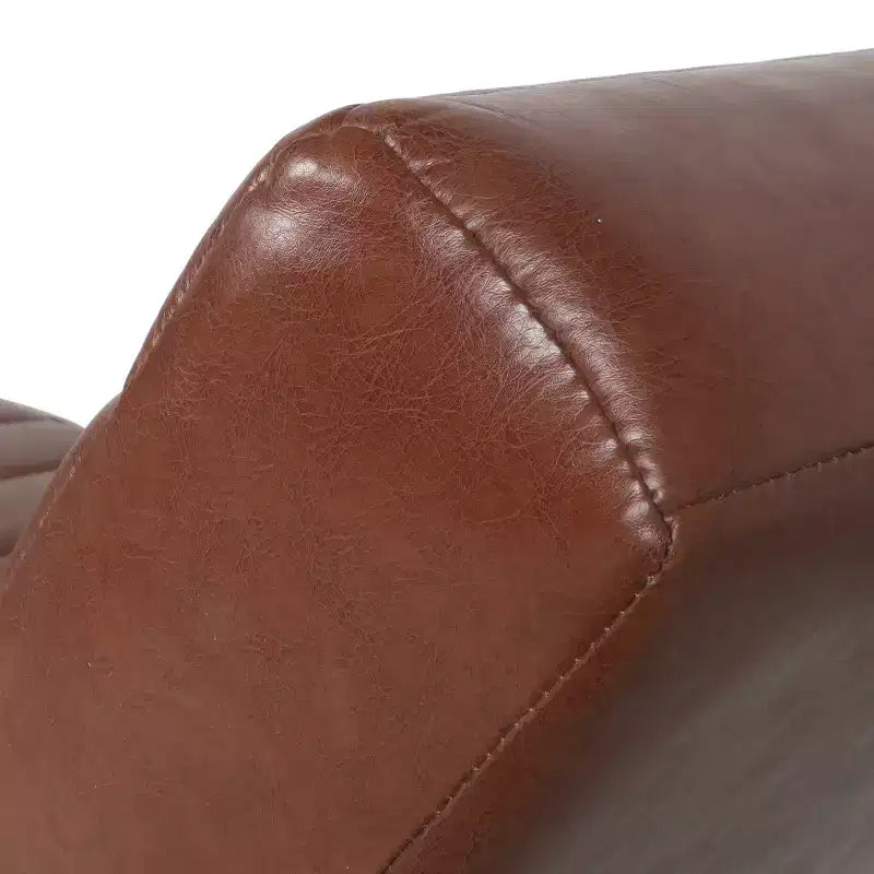 Chaise longue contemporaine en similicuir avec surpiqûres horizontales