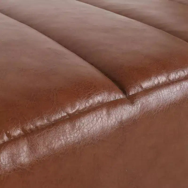 Chaise longue contemporaine en similicuir avec surpiqûres horizontales