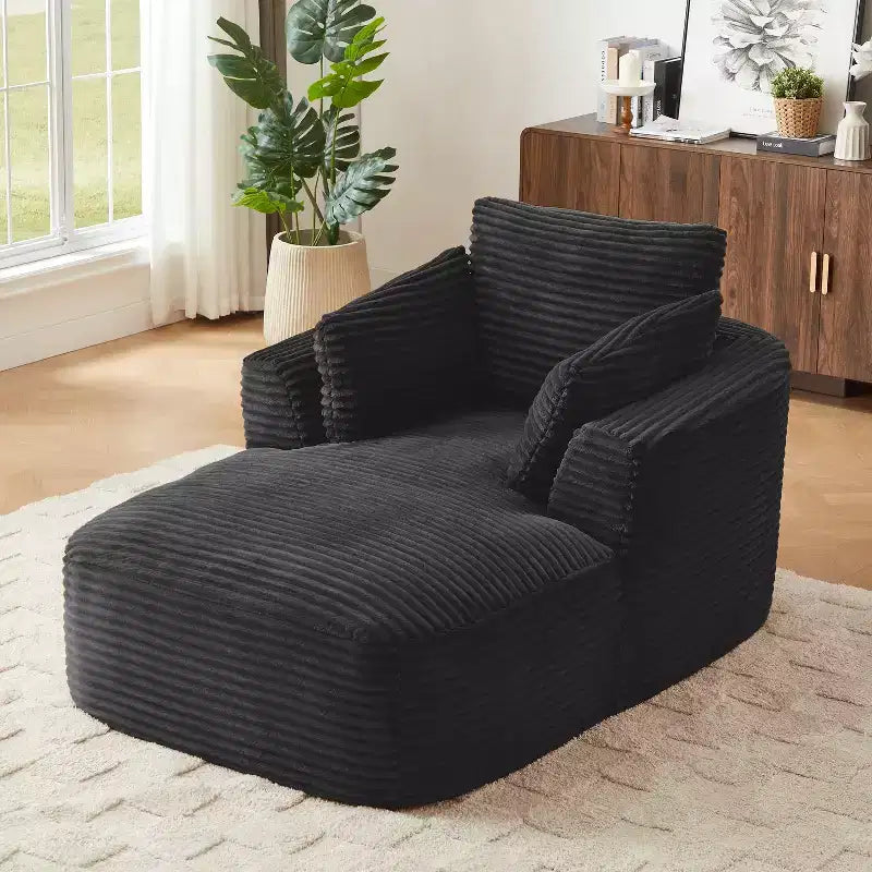 Canapé simple entièrement compressé, fauteuil inclinable en velours côtelé à gros grain ultra doux, canapé-lit avec coussin d'assise à ressorts, aucun assemblage requis