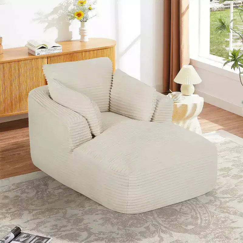 Canapé simple entièrement compressé, fauteuil inclinable en velours côtelé à gros grain ultra doux, canapé-lit avec coussin d'assise à ressorts, aucun assemblage requis