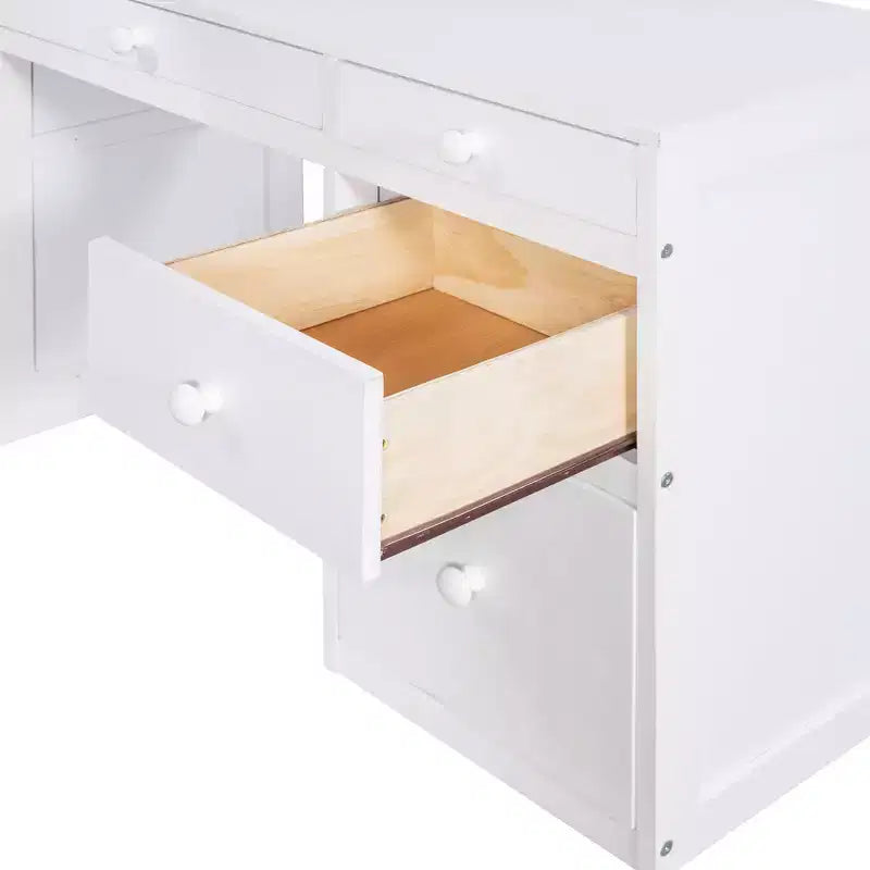Lit mezzanine avec bureau et 4 tiroirs de rangement et 3 étagères, lit mezzanine surélevé avec bureau en L pour enfants, adolescents et adultes