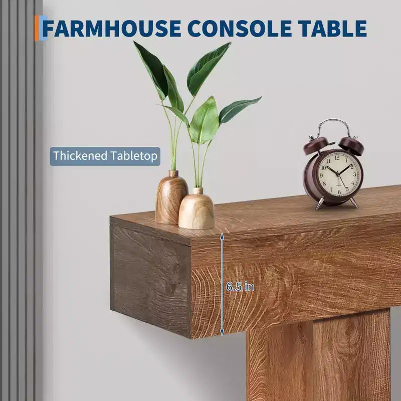 Console de 63 pouces pour entrée, table de canapé en bois derrière le canapé, tables d'entrée de style ferme pour hall d'entrée, couloir, salon