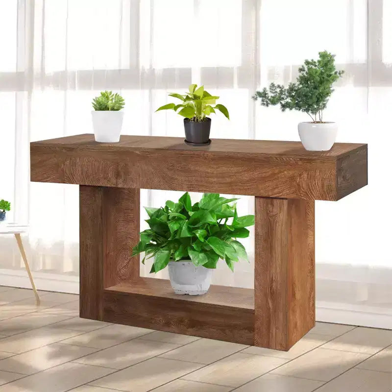 Console de 63 pouces pour entrée, table de canapé en bois derrière le canapé, tables d'entrée de style ferme pour hall d'entrée, couloir, salon