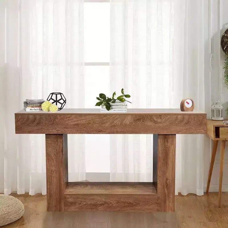 Console de 63 pouces pour entrée, table de canapé en bois derrière le canapé, tables d'entrée de style ferme pour hall d'entrée, couloir, salon