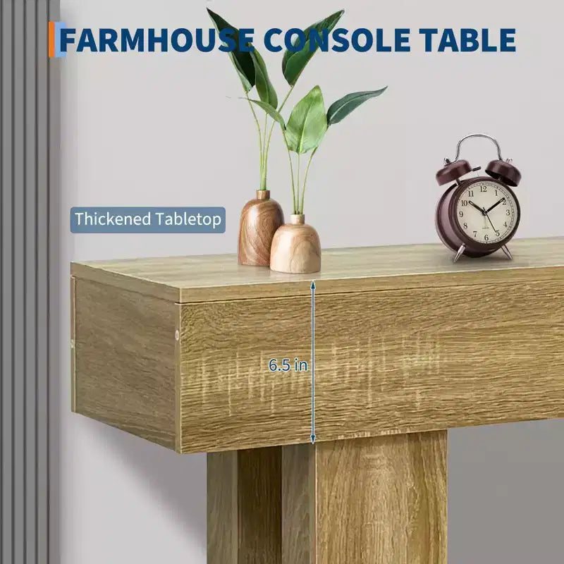 Table console en bois de ferme de 63 pouces, table de canapé pour entrée, couloir, salon