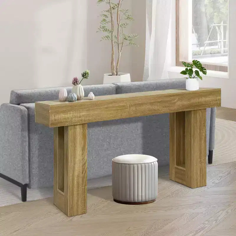 Table console en bois de ferme de 63 pouces, table de canapé pour entrée, couloir, salon