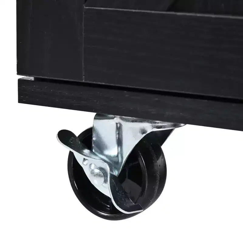Îlot de cuisine avec abattant, prise électrique, étagère de rangement interne, chariot de cuisine roulant sur 5 roulettes avec 5 étagères latérales ouvertes (tabourets de bar non inclus)