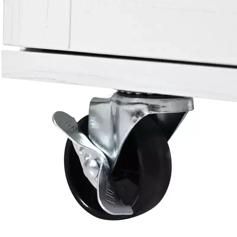Îlot de cuisine avec abattant, prise électrique, étagère de rangement interne, chariot de cuisine roulant sur 5 roulettes avec 5 étagères latérales ouvertes (tabourets de bar non inclus)