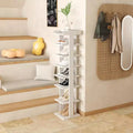 Meuble à chaussures vertical mince en bois à 7 niveaux, 114 cm, pour entrée, placard et petits espaces, peut contenir 7 à 10 paires