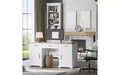 Bureau de direction de ferme de 60" avec 3 tiroirs et armoire de rangement, blanc