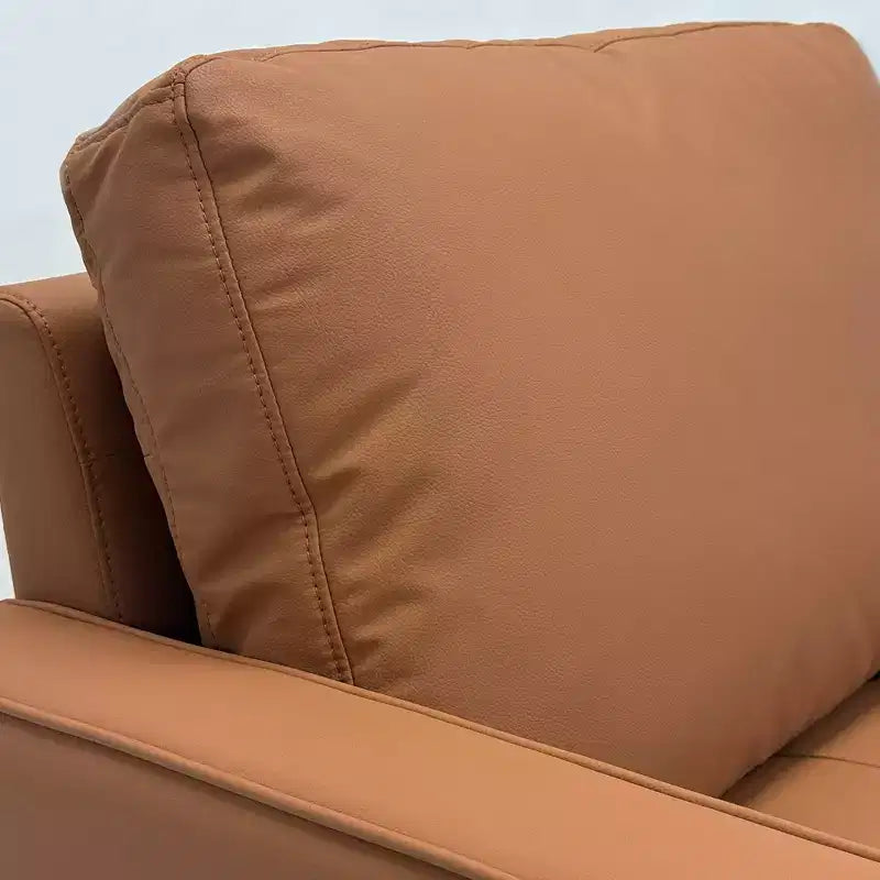 Fauteuil d'appoint carré capitonné en similicuir 32'' - Chaise moderne pour salon, chambre, bureau et petits espaces