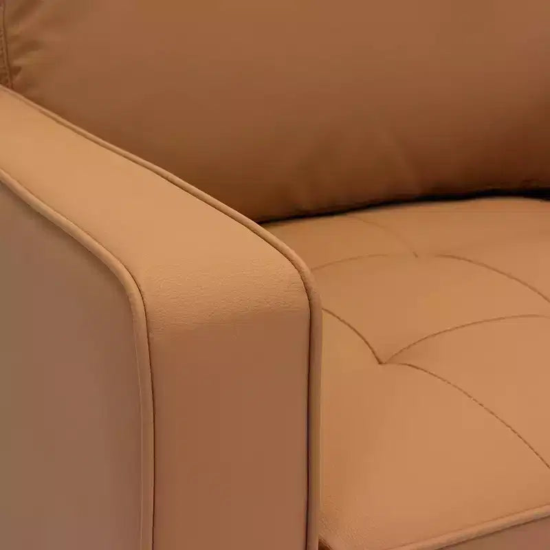 Fauteuil d'appoint carré capitonné en similicuir 32'' - Chaise moderne pour salon, chambre, bureau et petits espaces