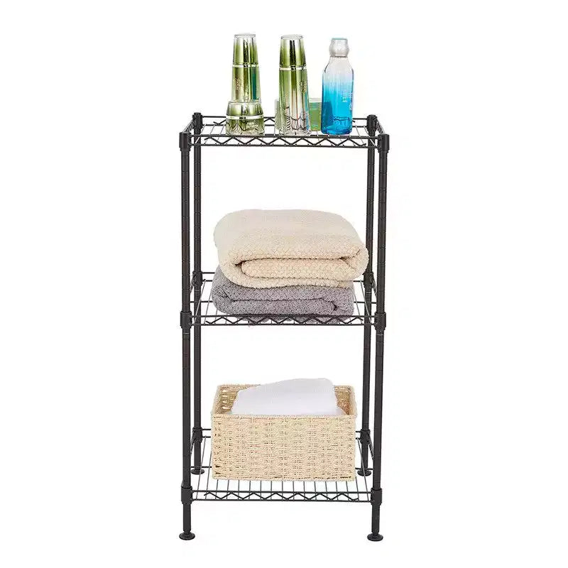 Étagère métallique de 35,43 po de large, 3 tablettes chromées, certifiée NSF