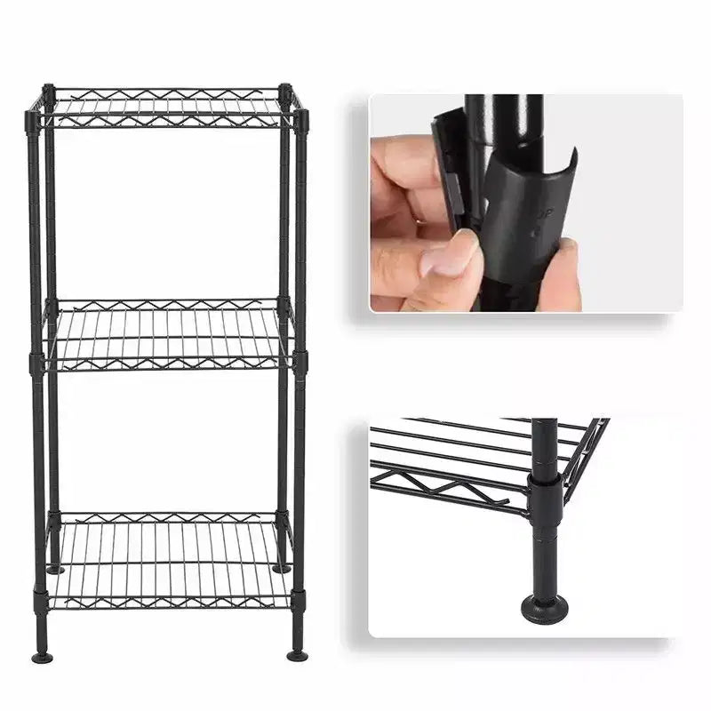 Étagère métallique de 35,43 po de large, 3 tablettes chromées, certifiée NSF