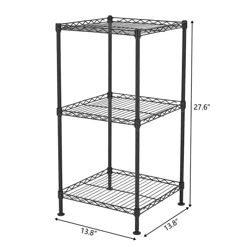 Étagère métallique de 35,43 po de large, 3 tablettes chromées, certifiée NSF