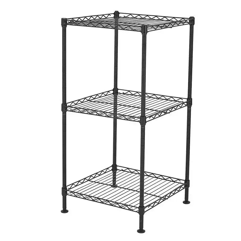 Étagère métallique de 35,43 po de large, 3 tablettes chromées, certifiée NSF
