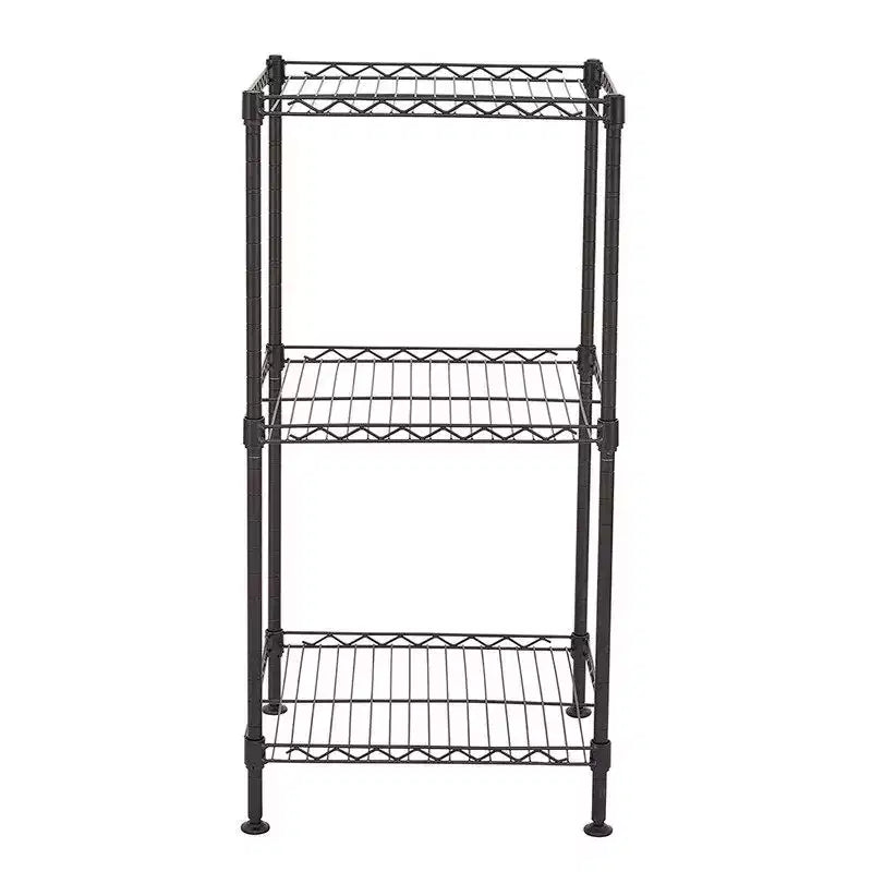Étagère métallique de 35,43 po de large, 3 tablettes chromées, certifiée NSF