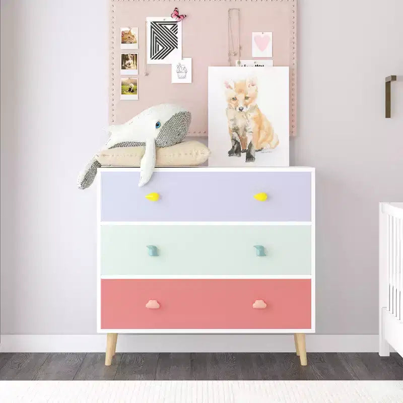 Commode à 3 tiroirs et table de chevet pour enfants, MDF, blanche, pour chambre à coucher, chambre de bébé ou salon