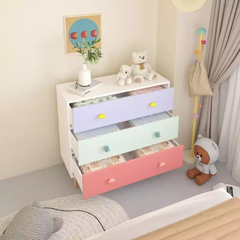 Commode à 3 tiroirs et table de chevet pour enfants, MDF, blanche, pour chambre à coucher, chambre de bébé ou salon