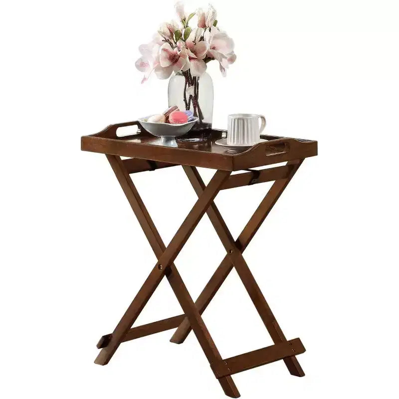 Table d'appoint rectangulaire en bois blanc de 23,75 po de hauteur, finition piano, 1 pièce