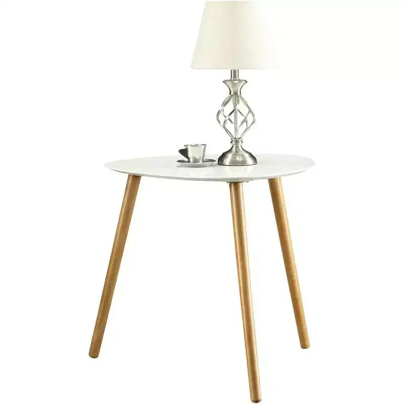 Table d'appoint rectangulaire en bois blanc de 23,75 po de hauteur, finition piano, 1 pièce
