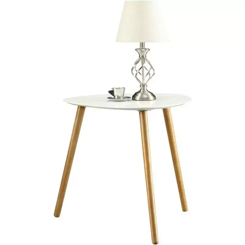 Table d'appoint rectangulaire en bois blanc de 23,75 po de hauteur, finition piano, 1 pièce