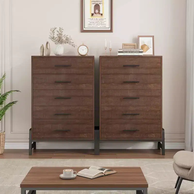 Commode autonome à 6 tiroirs, en MDF, 29.5"L x 15.5"P x 46.6"H