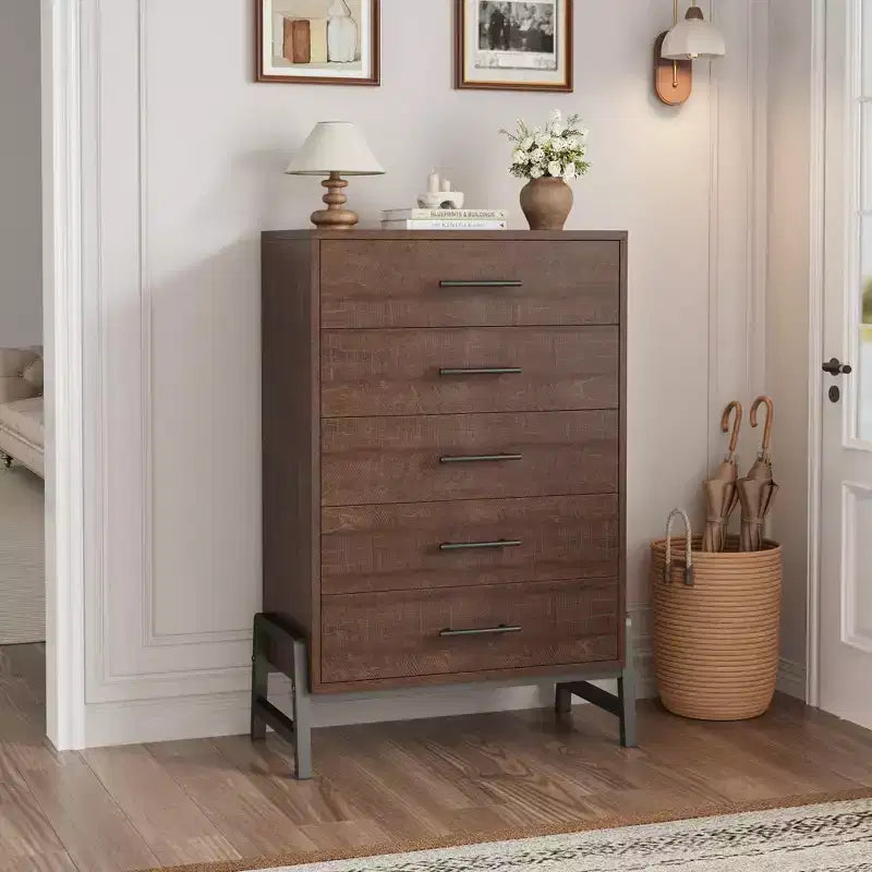 Commode autonome à 6 tiroirs, en MDF, 29.5"L x 15.5"P x 46.6"H