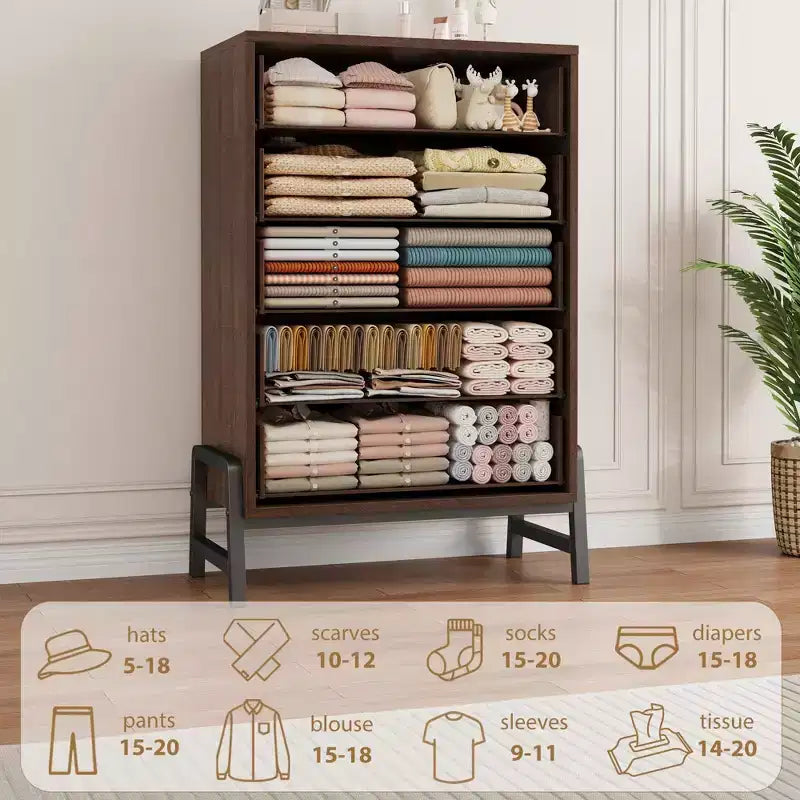 Commode autonome à 6 tiroirs, en MDF, 29.5"L x 15.5"P x 46.6"H