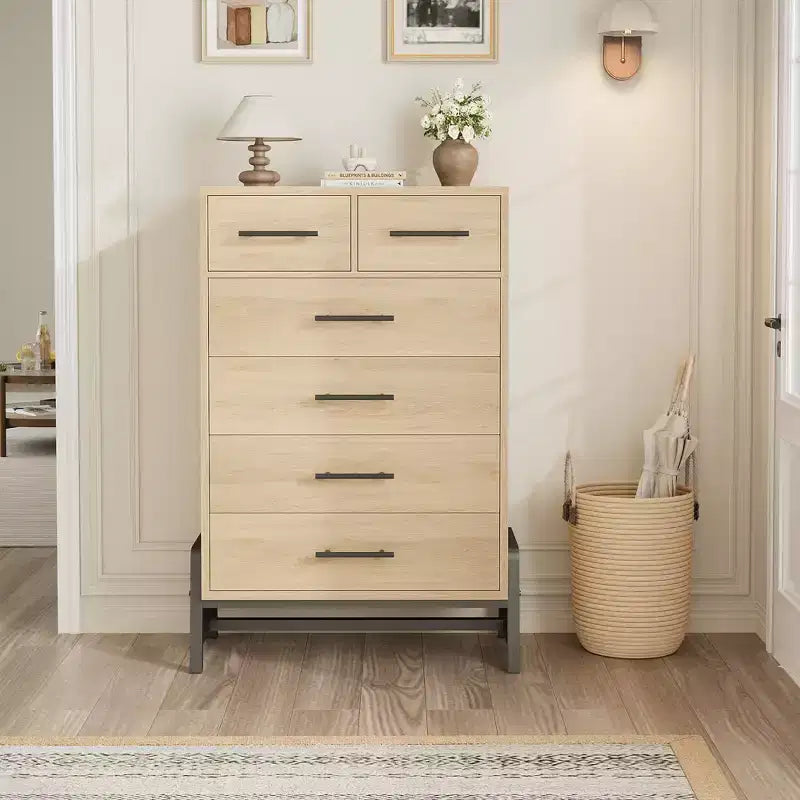 Commode autonome à 6 tiroirs, en MDF, 29.5"L x 15.5"P x 46.6"H