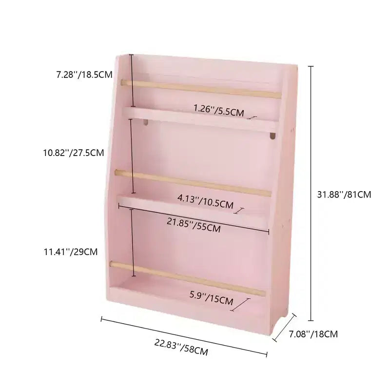 Étagère à livres et rangement 3 niveaux pour enfants, MDF, 31,5" H