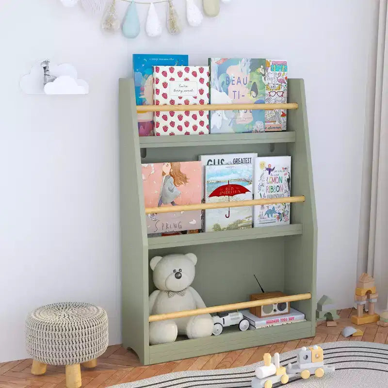 Étagère à livres et rangement 3 niveaux pour enfants, MDF, 31,5" H