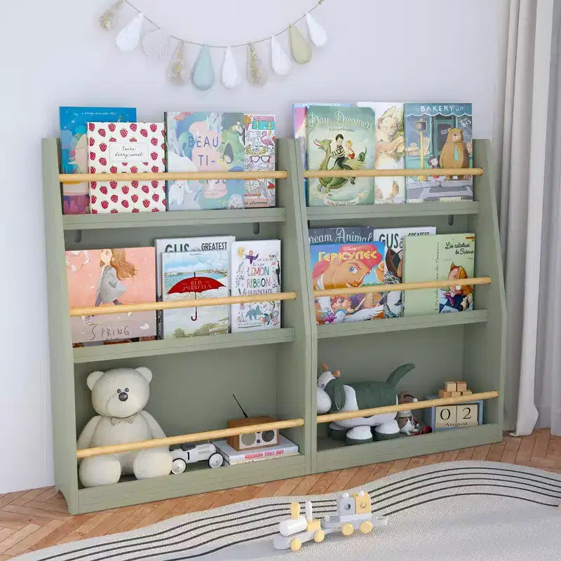 Étagère à livres et rangement 3 niveaux pour enfants, MDF, 31,5" H