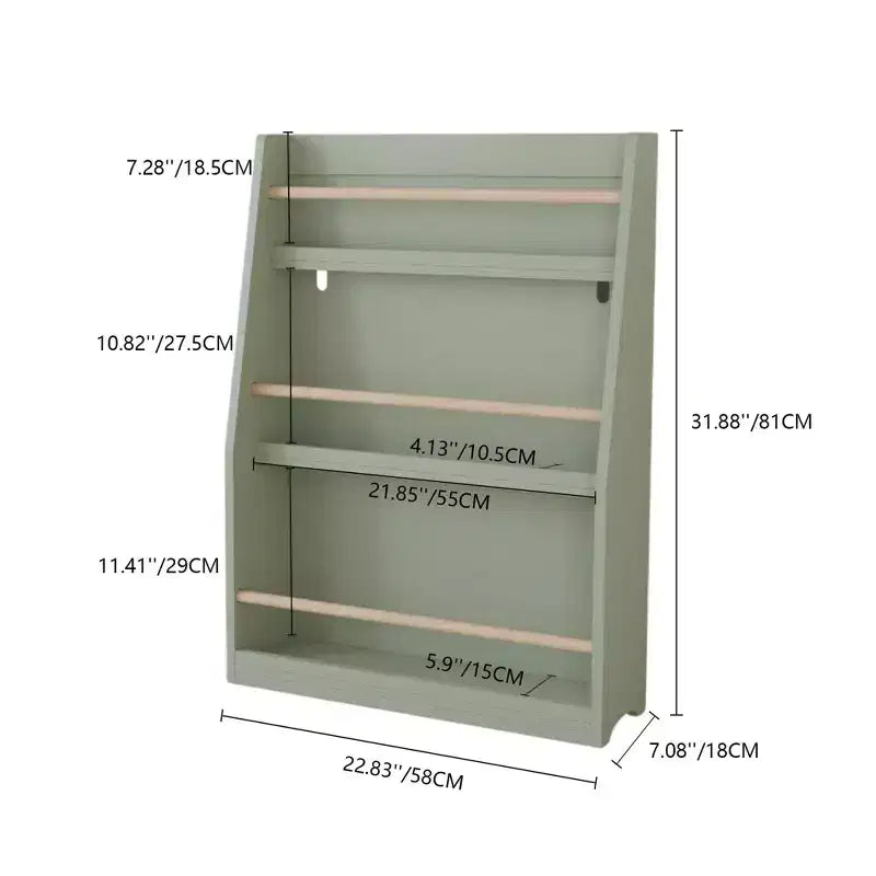Étagère à livres et rangement 3 niveaux pour enfants, MDF, 31,5" H