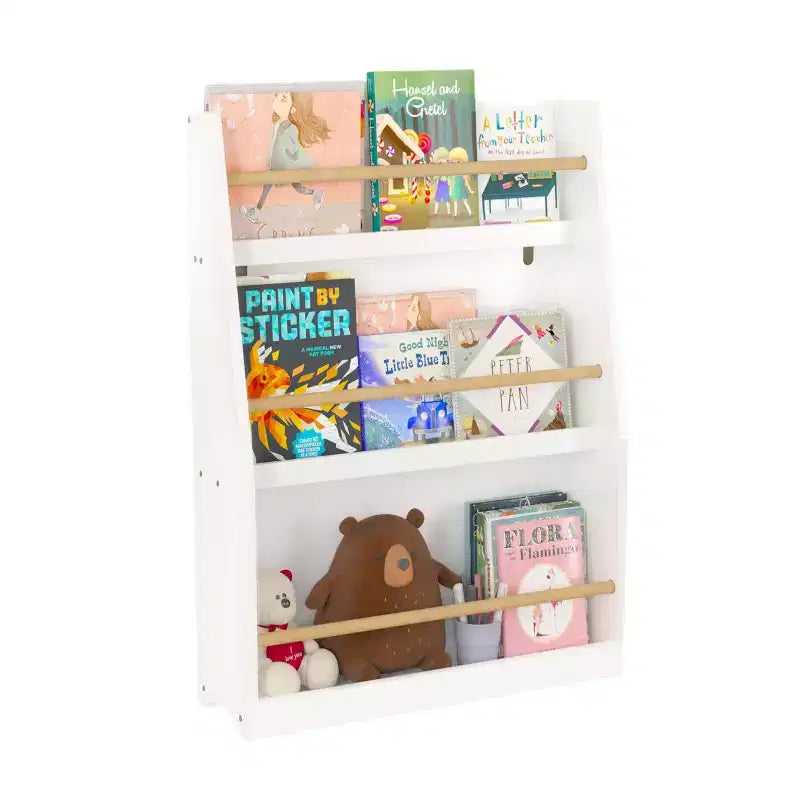 Étagère à livres et rangement 3 niveaux pour enfants, MDF, 31,5" H