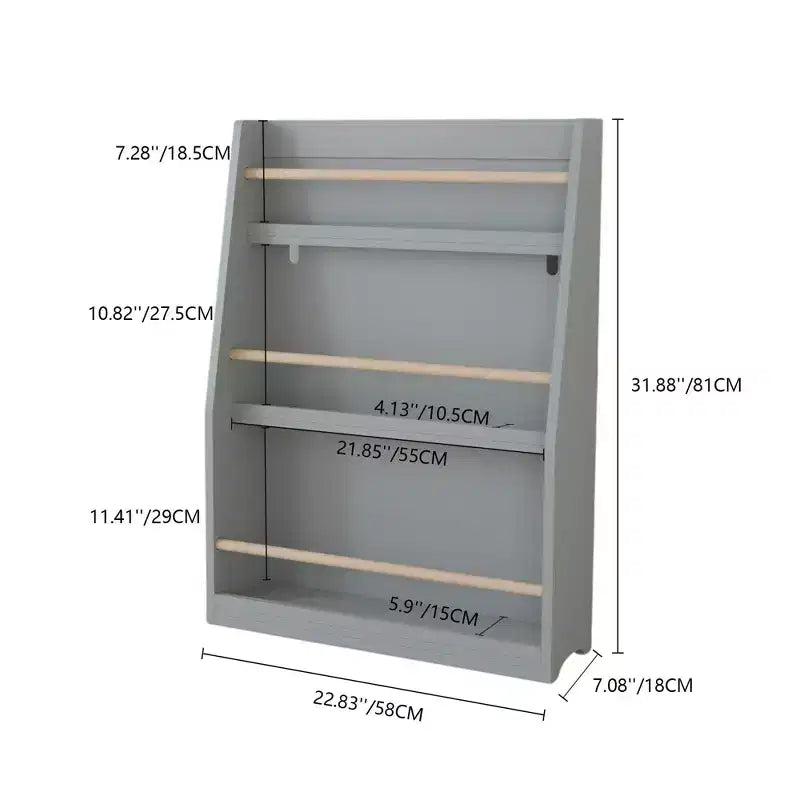 Étagère à livres et rangement 3 niveaux pour enfants, MDF, 31,5" H