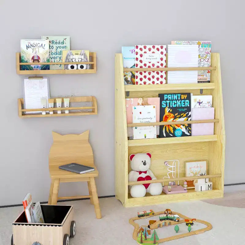 Étagère à livres et rangement 3 niveaux pour enfants, MDF, 31,5" H