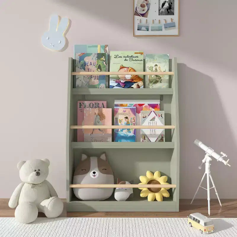 Étagère à livres et rangement 3 niveaux pour enfants, MDF, 31,5" H