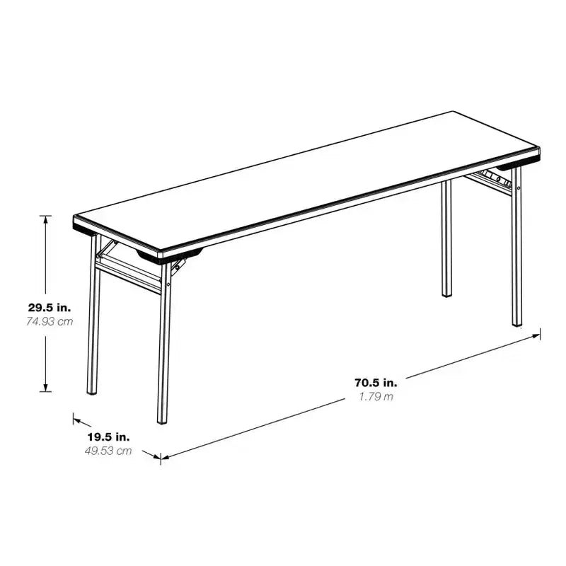 Table de formation polyvalente en résine, 70,5 po L, gris clair, pieds pliables, intérieur/extérieur