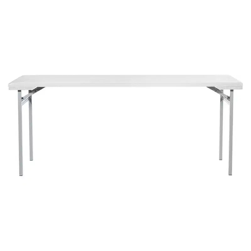 Table de formation polyvalente en résine, 70,5 po L, gris clair, pieds pliables, intérieur/extérieur