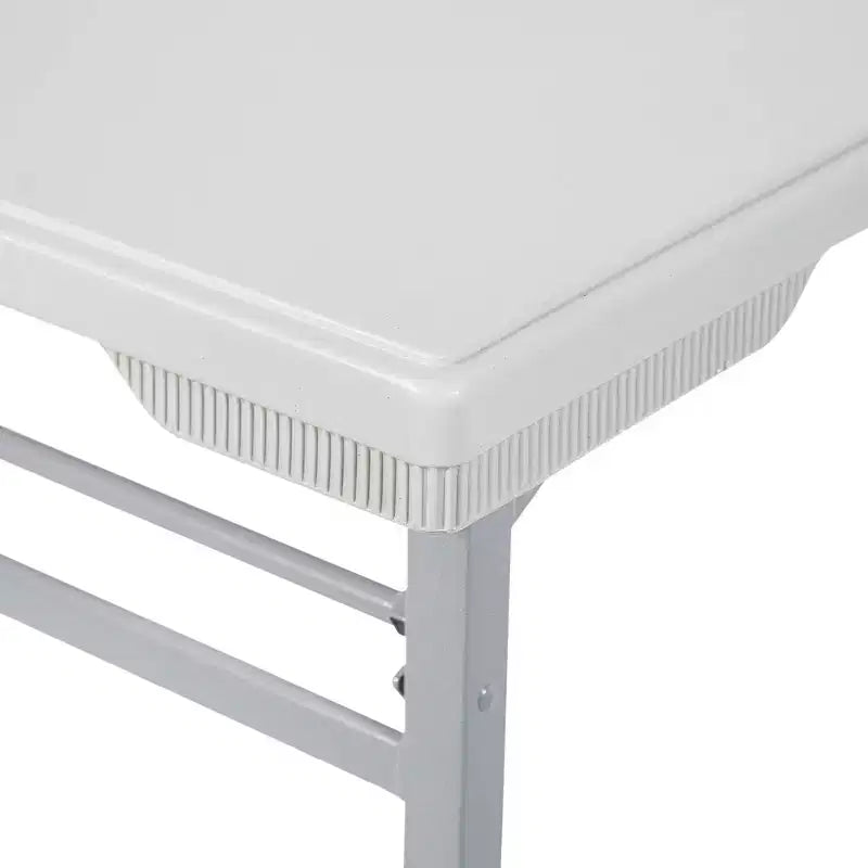 Table de formation polyvalente en résine, 70,5 po L, gris clair, pieds pliables, intérieur/extérieur