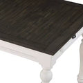 Table à manger extensible bicolore, ivoire/anthracite, 8 places avec allonge papillon, style ferme moderne